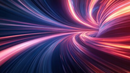 Poster - Abstract Swirling Tunnel of Light with Vibrant Colors