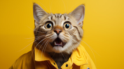  portrait of a funny  Surprised cat , Surprised, Unbelievablecat 