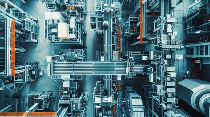 Poster - Aerial View of Automated Automotive Production Facility