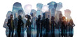 © fotografiedk - Kommunikation und Dialog - Silhouette Körper von Menschen in Gruppen - Vielfalt in der Gesellschaft und Arbeitswelt - Skyline Stadt und Diagramme mit Daten zur Analyse