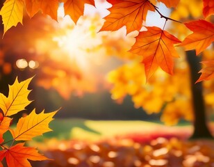 Beautiful autumn leaves background with rich and lively colors, fall season