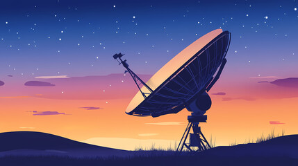 Vector illustration of a satellite dish