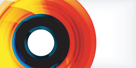 Aufkleber - Bright colorful circles with light effects. Abstract background