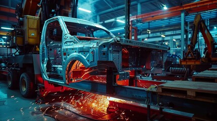 Poster - Robotically Operated Body Shop in Action