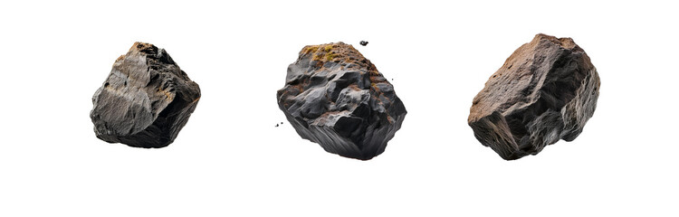 Poster - Three isolated rock formations against a white background.