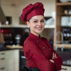 portrait of a female chef in uniform