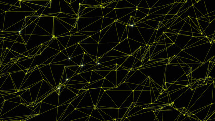 Aufkleber - Abstract Plexus Technology Science And Engineering Background 3d illustration. Distribution of triangular shapes in space. Big data. Network connection structure.