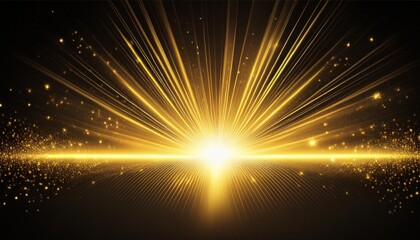 Poster - Radiant golden burst with sparkling light effects