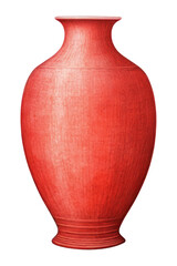 Wall Mural - PNG Vase pottery red white background.