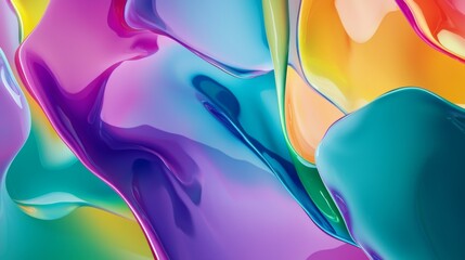 Poster - Colorful liquid waves in abstract background, perfect for modern projects