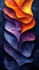 Poster - Abstract background forming colorful wavy shapes with texture, suitable for projects on imagination, creativity and art