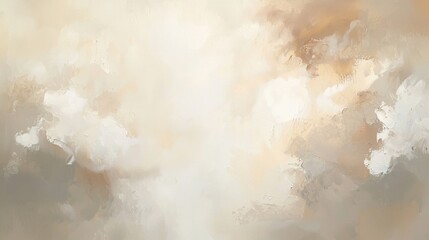 Poster - Neutral beige background with a textured effect created by brushstrokes of white and brown paint, perfect for adding a touch of elegance to any project
