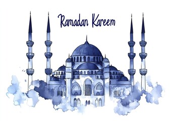 Wall Mural - Holy Ramadan Kareem moon. Month of fasting for Muslims.illustration