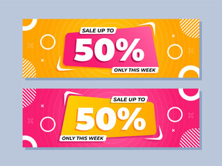 Wall Mural - Geometric sale banner template design