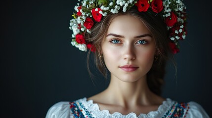 Poster - Finnish Woman in Traditional Festive Attire