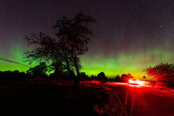 Aurora borealis, The Northern lights at Ventspils, Latvia.