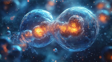 Cell division process illustration