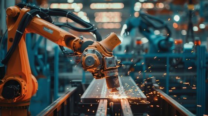Poster - Robotic Arm Welding Components in Production Line