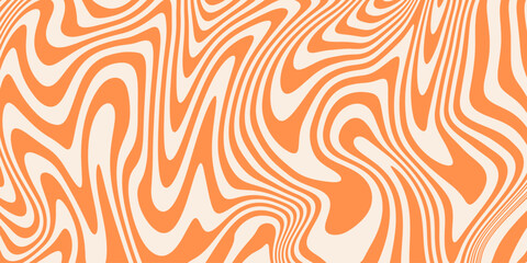 Poster - Abstract Stripped Texture Vector Design. Psychedelic Wavy Abstract Background. Groovy Y2k Pattern.