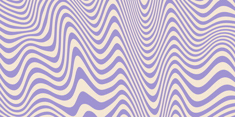 Aufkleber - Groovy Hippie Wave Line Pattern. Psychedelic Y2k Abstract Geometric Stripped Texture.