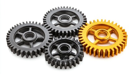 Poster - Industrial gears working in harmony, representing economic growth and collaboration in a dynamic economy.