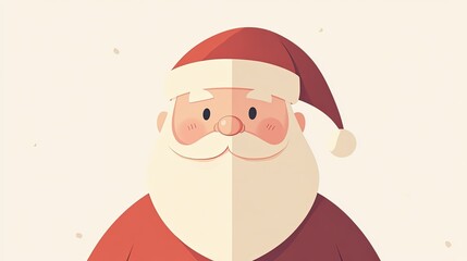 Leinwandbilder - A minimalist Santa Claus illustration with a modern twist, offering a simple and elegant design for holiday greetings with subtle festive vibes.