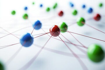 Poster - a thread is used to connect needles, bypassing needles of different colors