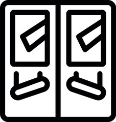Poster - Simple vector, perfect for apps and websites, representing train passenger seats with a folded table and a window