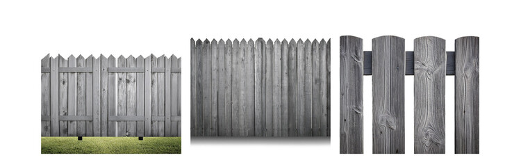 Poster - A wooden fence made of vertical panels with a slight variation in height.
