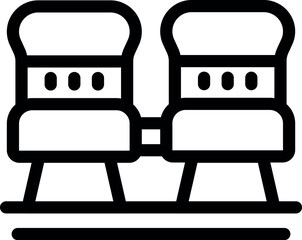 Poster - Two empty train seats waiting for passengers to travel by railway