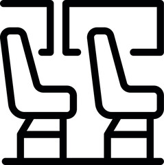 Poster - Simple vector of two empty seats on public transport facing forward