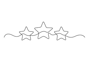 Poster - hand draw doodle stars in one continuous line arts style vector, star continuous single line drawing