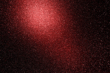 Red glitter paper texture background with space. glitter star effect just like space. night sky universe rusty texture rough grain.