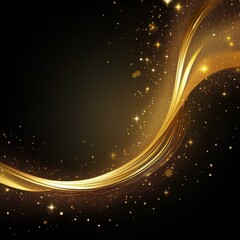 gold glitter line curve sparking shining splatter