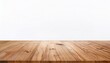 © Heaven - empty wooden table for product placement or montage with focus to table top in the foreground with white background wooden board empty table perspective
