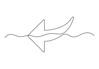 Poster - arrow pointing right, continuous one line drawing vector. single line arrow pointing right, vector b