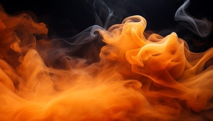 Wall Mural - abstract smoke background wallpaper in black and orange in the style