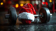 © Siasart - A festive dumbbell with a Santa hat, blending fitness and holiday spirit.