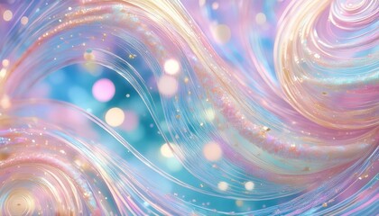 Wall Mural - whimsical abstract with pastel tones swirling patterns and sparkling particles amazing wallpaper