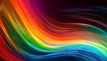 Wall Mural - gradient art digital painting glitch effect creative neon smearing graphic lines of rainbow blue orange red green black lines composition