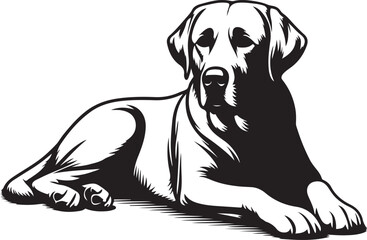 Wall Mural - labrador retriever dog silhouette vector design, isolated on a white background.