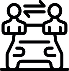 Poster - two businessmen are carpooling, saving money and reducing their carbon footprint