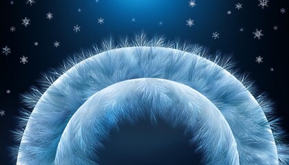 Wall Mural - frosty round ice arch at night perfect for winter greeting cards