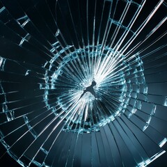 Wall Mural - broken glass in dark background