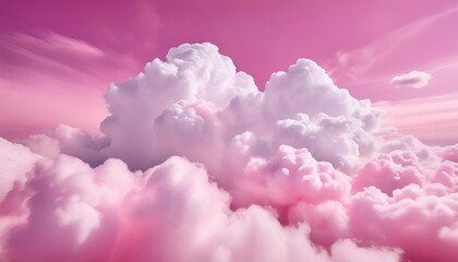 Sticker - pink sky with beautiful natural white clouds