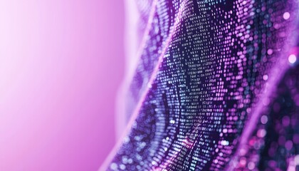 Poster - Screen filled with dynamic code in neon colors, surrounded by a soft, colorful bokeh background, representing technology, coding, and a futuristic digital environment