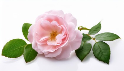 Poster - rosa damascena flower on white background