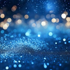 Wall Mural - a mesmerizing abstract background with blue glitter and bokeh lights creating a dreamy and sparkling