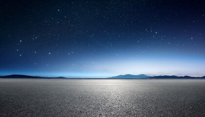 Wall Mural - empty asphalt floor with night sky