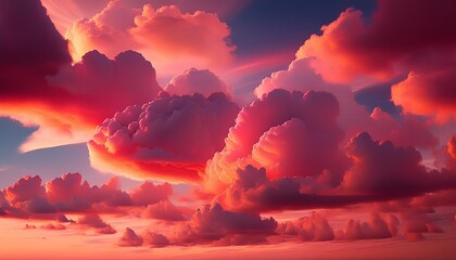 Sticker - red clouds in the sunset sky background